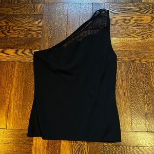 Black Valentino One-Shoulder Top